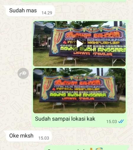 Pengiriman Papan Bunga Trombol Mondokan